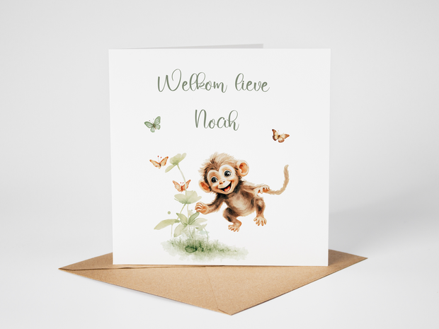 jungle geboortekaartje