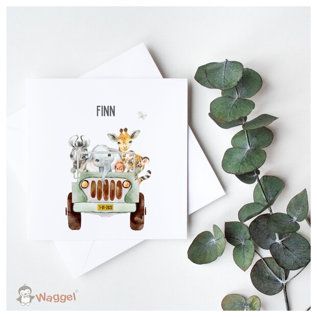 jungle geboortekaartje