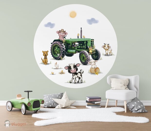 behangcirkel tractor groen