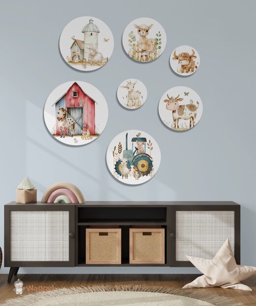 boerderijdieren muurcirkels