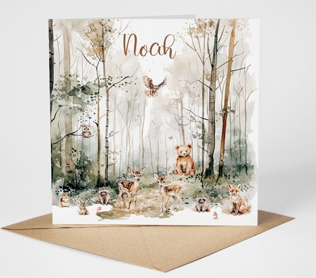 bosdieren geboortekaartje