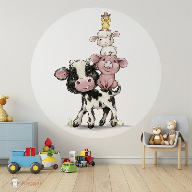 boerderijdieren behangcirkel