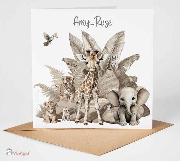 jungle geboortekaartje