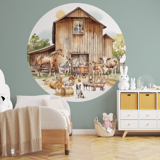 boerderijdieren behangcirkel