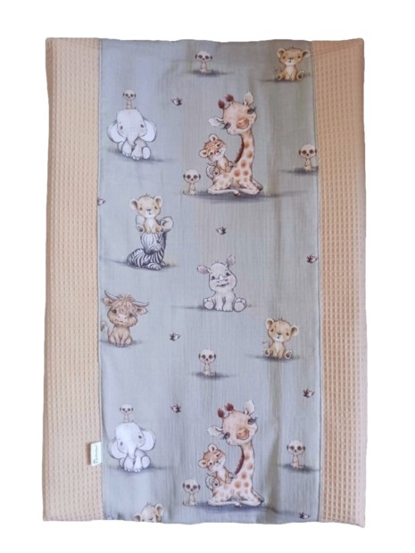 Aankleedkussenhoes verticaal jungle cuties groen