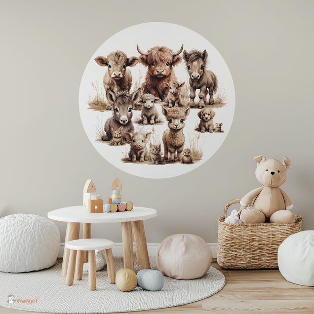 boerderijdieren muursticker