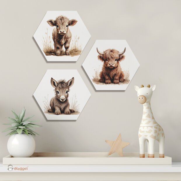 boerderijdieren hexagons