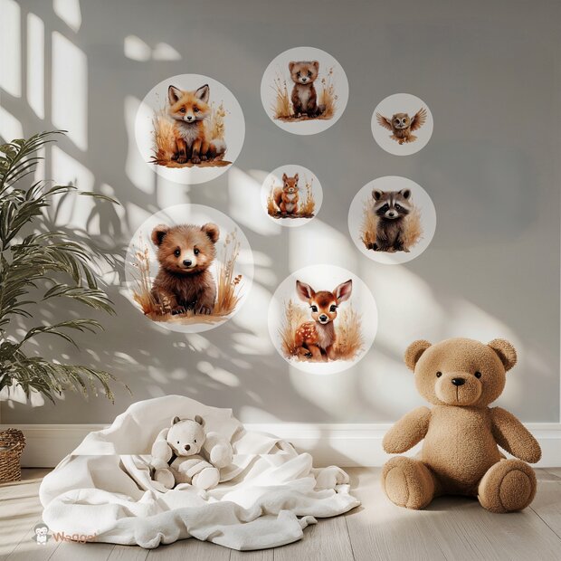 bosdieren muurstickers