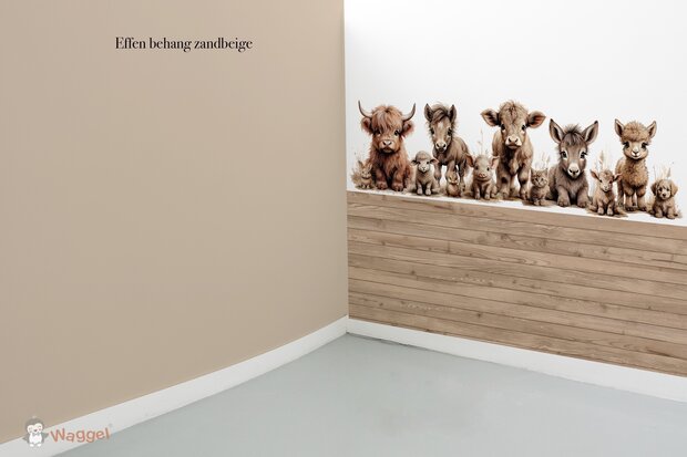 Behang effen op rol bijpassend bij Boerderijdieren naturel