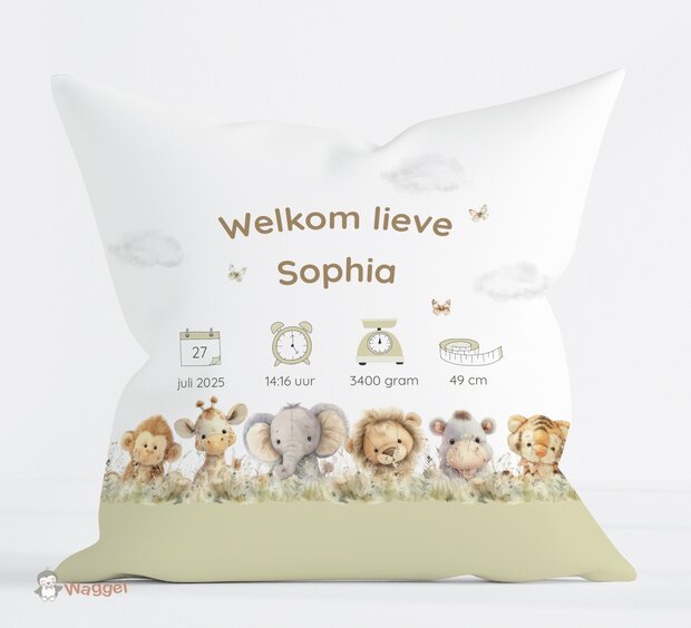 Sweethearts jungle geboortekussen