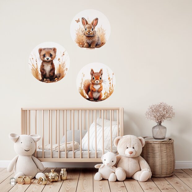 bosdieren muurstickers