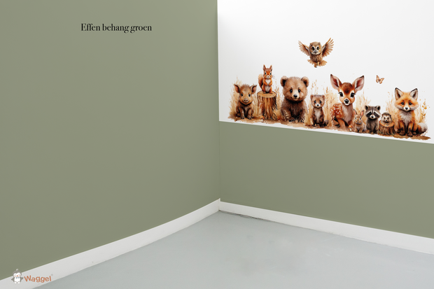 Behang effen op rol bijpassend bij bosdieren naturel gekleurde onderzijde