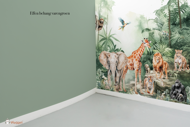 Behang effen op rol bijpassend bij Tropical jungle forest