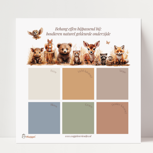 Behang sample effen bijpassend bij Bosdieren naturel gekleurde onderzijde
