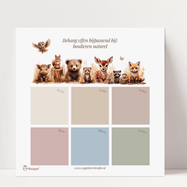 Behang sample effen bijpassend bij Bosdieren naturel