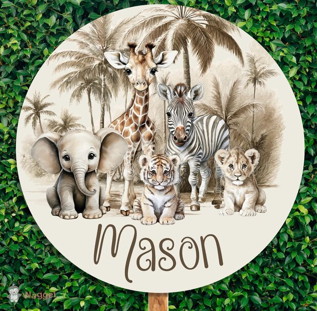 Geboortebord Jungle naturel Little ones adventure