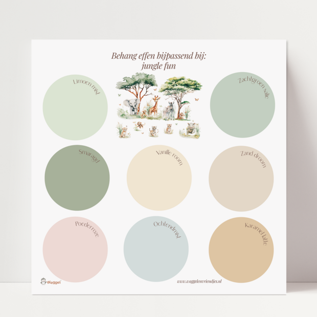 Behang sample effen bijpassend bij Jungle fun