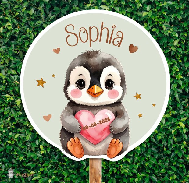 Geboortebord Happy Tails pingu&iuml;n