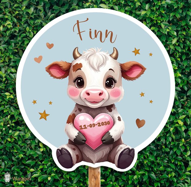 Geboortebord Happy Tails koetje