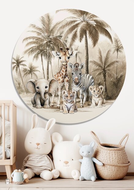 Muurcirkel Jungle naturel Little ones adventure