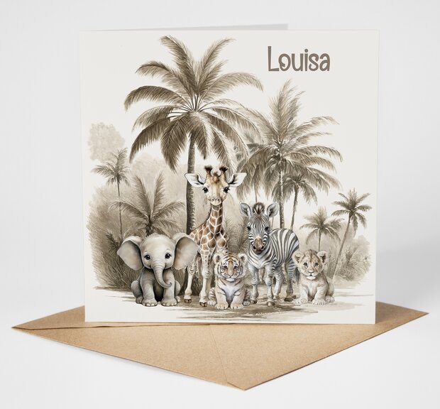 Geboortekaarten Jungle naturel Little ones adventure