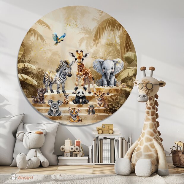 Muurcirkel Jungle Touch of gold &quot;Little steps&quot;