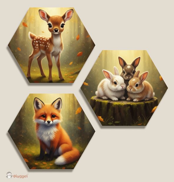 Hexagon set Whispering Woods "Gentle Trio" 