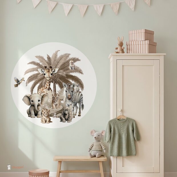 Zelfklevende wanddecoratie Jungle naturel Little ones 