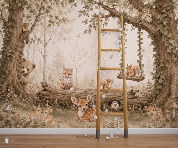 Behang Dreamy Woodland - Peekaboo -
