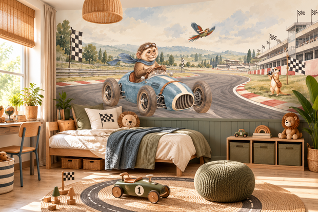 Behang  Jungle Grand Prix Solo | Brede &amp; halve muur