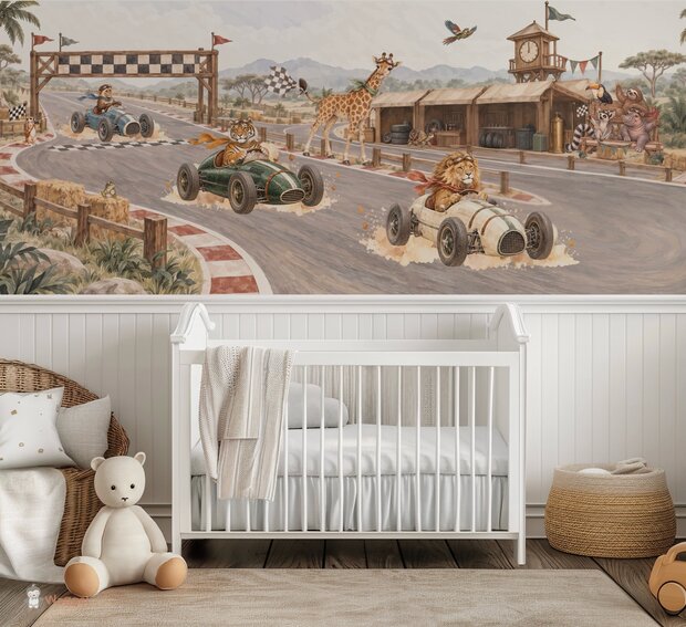 Behang  Jungle Grand Prix | Brede en halve muur