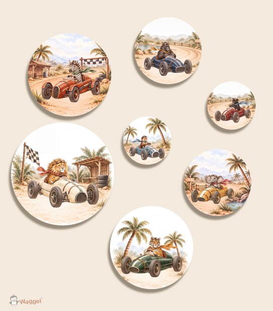 Muurcirkel set Racing World Jungle