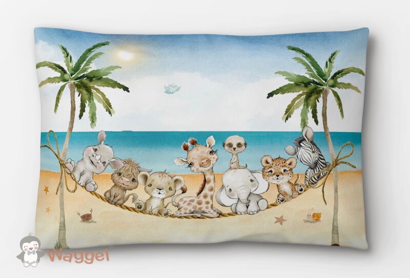 Sierkussen 60x40 cm jungle cuties beach