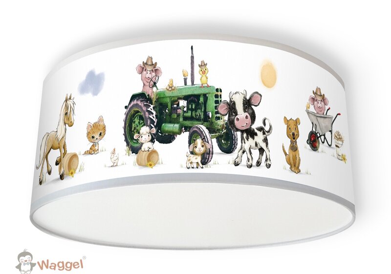 Plafondlamp boerderijdieren tractor