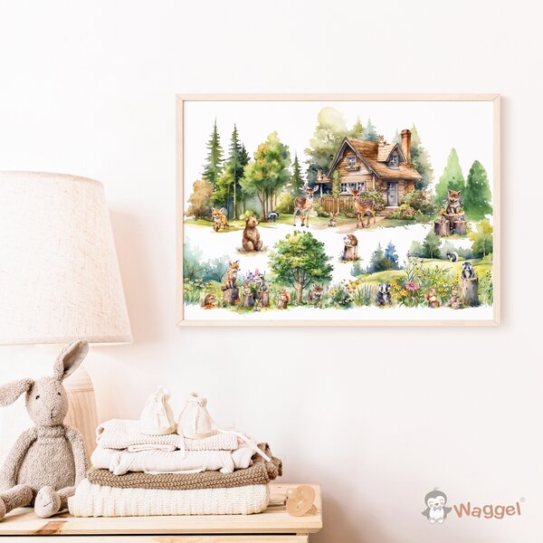 Poster 70x50 cm Forest Friends