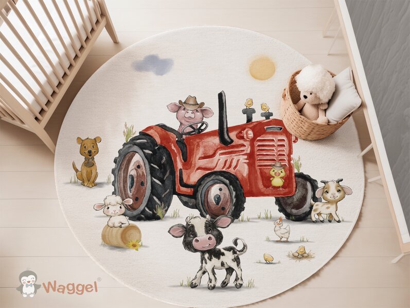 Vloermat boerderijdieren tractor