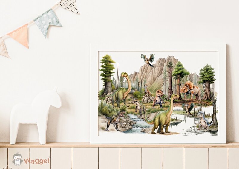 Poster 70x50 cm Dinosaur World