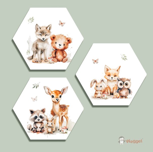 Hexagon set Dreamy Woods babies