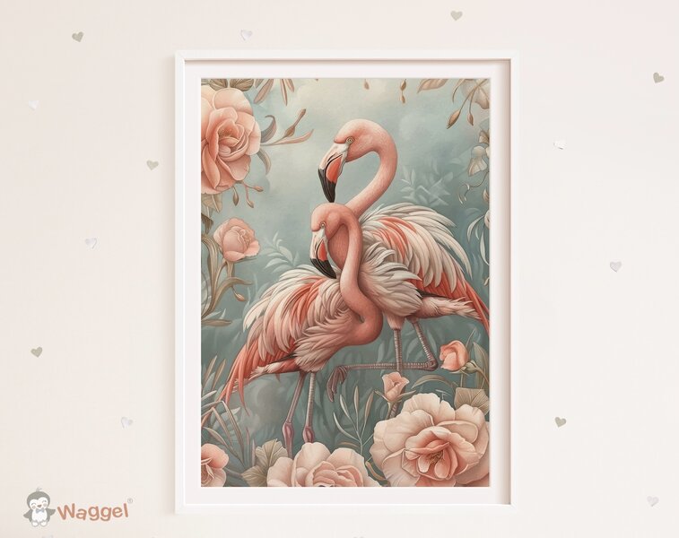 Poster Wildlife flamingo&#039;s