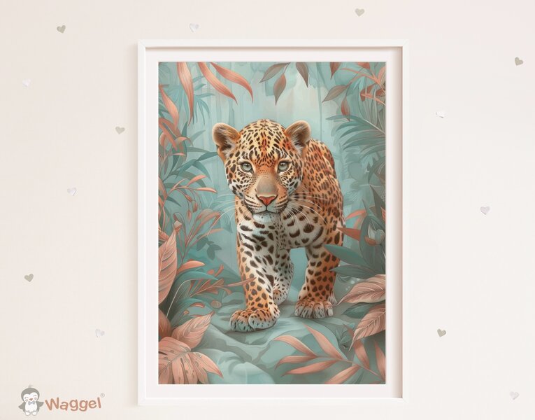 Poster Wildlife jaguar lopend