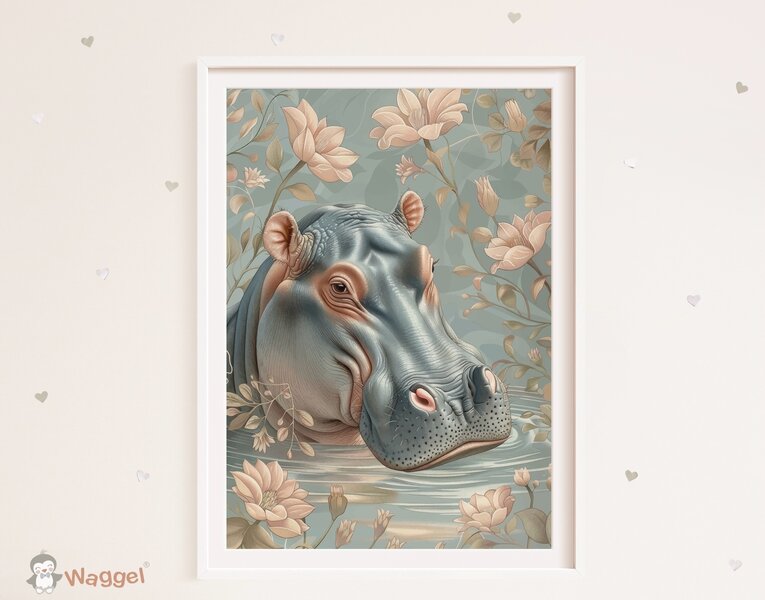Poster Wildlife nijlpaard
