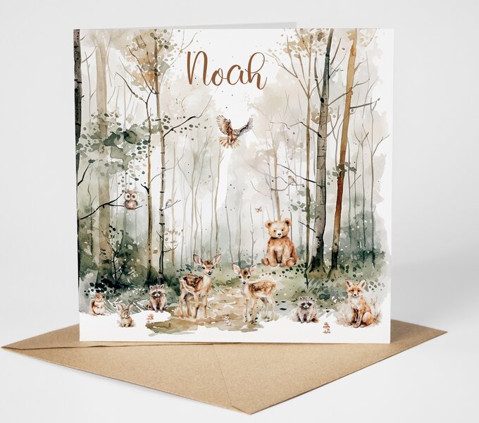 Proefdruk geboortekaartje Dreamy Woods