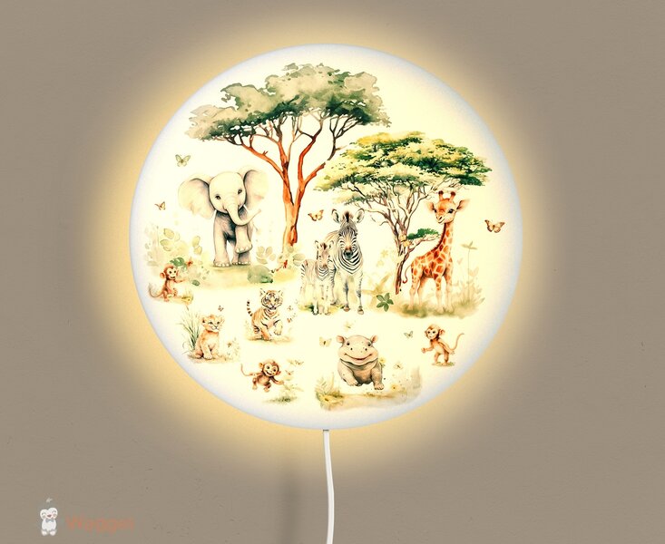 Wandlamp rond Jungle fun 40 cm