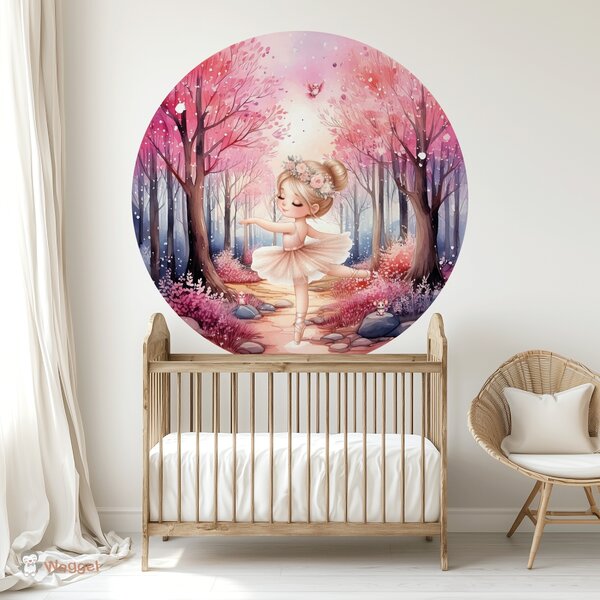 Behangcirkel Ballerina girl &quot;Dancing in the woods&quot;