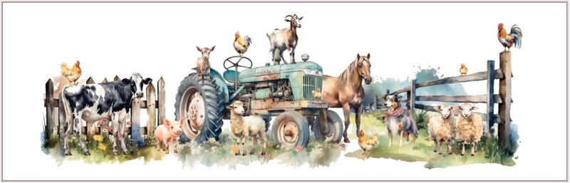 Behang Farmlife tractor mint 423 cm breed en 125 cm hoog sale
