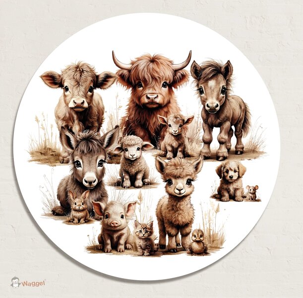 boerderijdieren muurcirkel