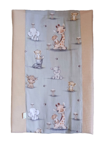 Aankleedkussenhoes verticaal jungle cuties groen