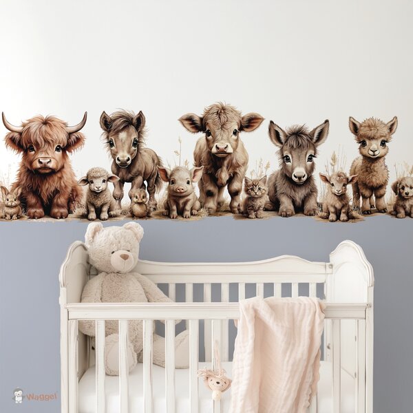 boerderjidieren behang babykamer