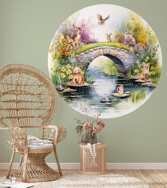 Behangcirkel Dreamy Woods Bridge 140 cm sale