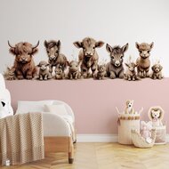 roze boerderijdieren behang